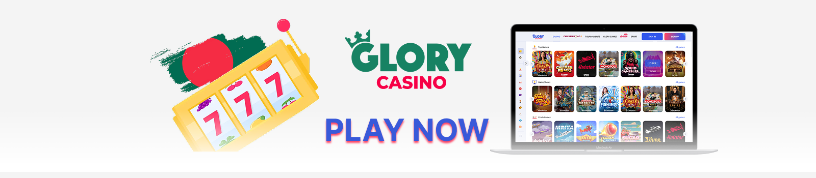 The Glory Casino website is for Bangladeshi players