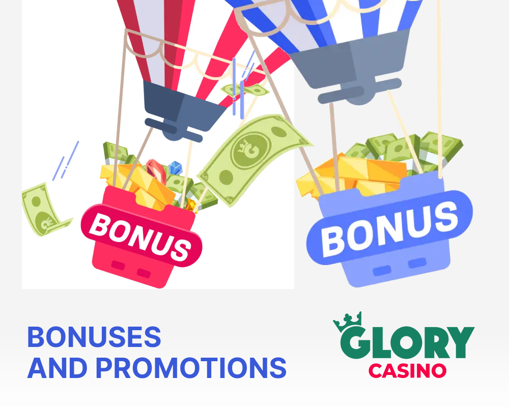 A list of Bonuses and Promotions available at Glory Casino
